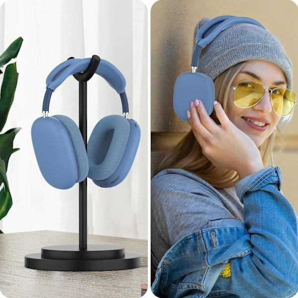 H9 PRO MAX, Kompatibel med AIRPODS MAX, Huvudband, Storlek Justerbar, Bluetooth-hörlurar, blå blå