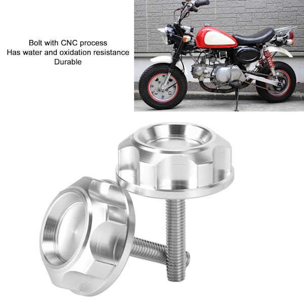 2 stk Motorcykel Styrstang CNC Skrueprop Aluminium Legering Passer til Honda Z50J MONKEY DAX CT70 Z50R 50 Sølv