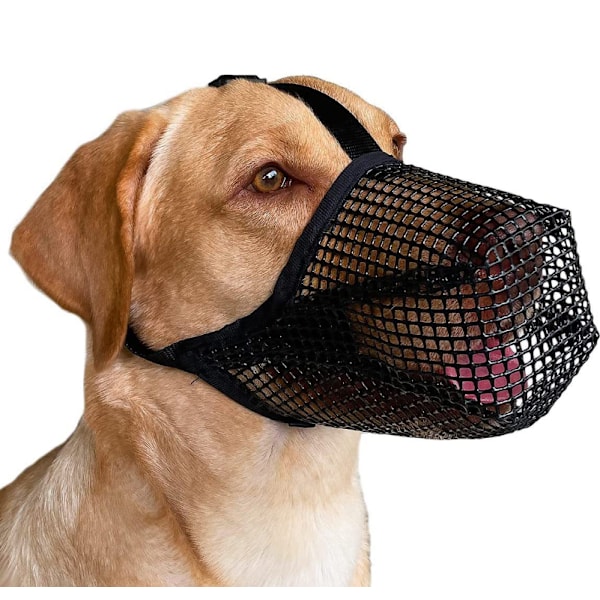 Hund, nosparti, munkorg, mesh, black black L