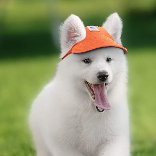 2 stk Hundelue Solhatt Baseball Caps Hundeluer for Små, Mellomstore og Store Hunder med Ørehull Justerbar Snøring Pustende
