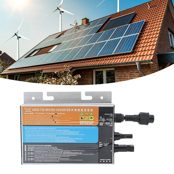 PVGS Solcelle Nettilsluttet Mikro Inverter 700W Ren Sinus Bølge Spænding Strøm Temperaturbeskyttelse AC220V