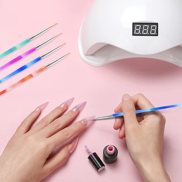 Nagelkonst Liner Penslar, Nagelgelmålning Designverktyg Nagelritningspennor för Långa Ränder