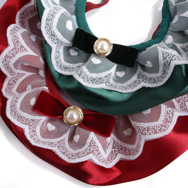 Jul Hund Katt Halsband Sammet Rosett Husdjur Haklapp Söta Halsdukar Halsband Halsrem för Husdjur Kostym Tillbehör(Grön)