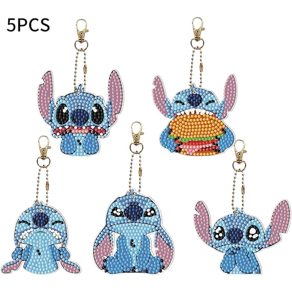 Stitch Timanttimaalaus Avaimenperä, Stitch Strassilla Liimattu