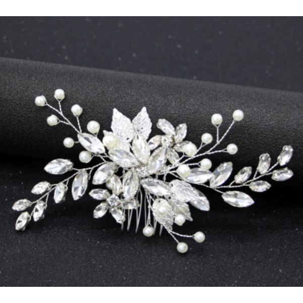 Bröllopshårkam med blåa strass, bröllopshårtillbehör för brud och brudtärnor, bröllopshårstycke