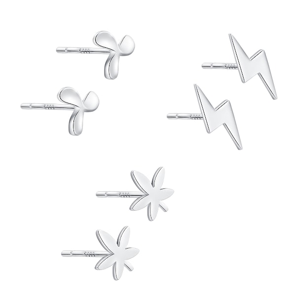 Sølv studs Damer, sterling sølv studs Mikro studs, Sølv studs kvinder simple øreringe Små stjerner Måne
