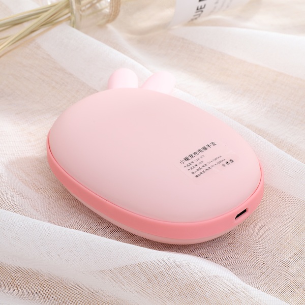 2-in-1 Kannettava USB-Latautuva Söpö Eläinlämmitin & Power Bank Matkustamiseen ja Leirintään (Jänis)