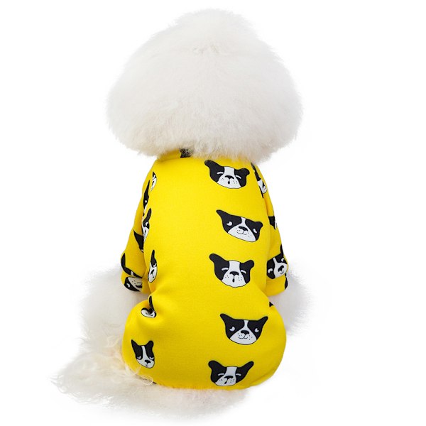 Varmt hjemmetøj til kæledyr Hundetøj Kæledyr firebenet sweater Gul hvalpe tøj
