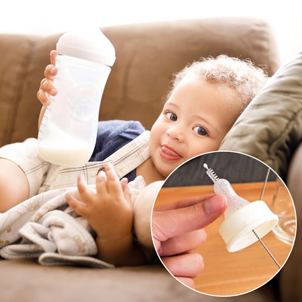 12-pack stålglasprovrör Set Långt rengöringsborsteset i nylon , extra långt tunt set för baby Tratt tekanna