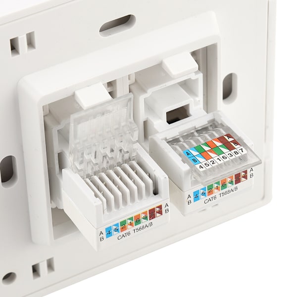 Elektrisk veggkontakt Strømuttak Bryter for hjemmet (Dobbel nettverkskontakt)
