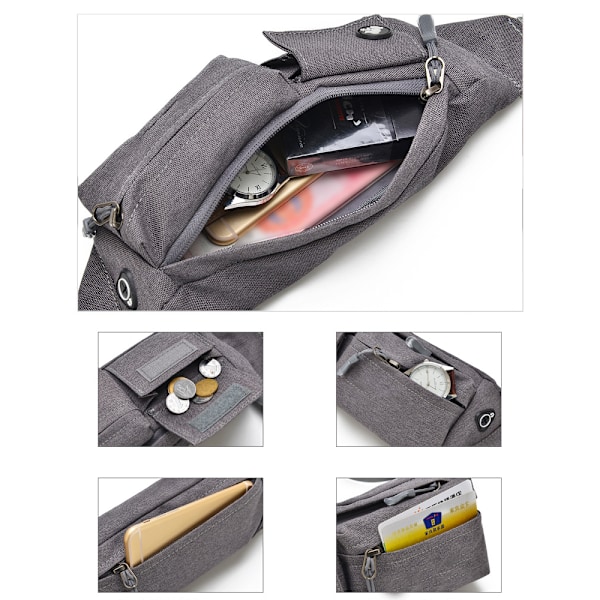 Fanny Pack for Menn og Kvinner, Vannresistent Liten Midjeveske for Løping Sykling Trening