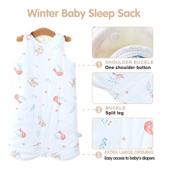 Baby sparkfri täcke sovsäck, förtjockad sovsäck för höst och vinter.