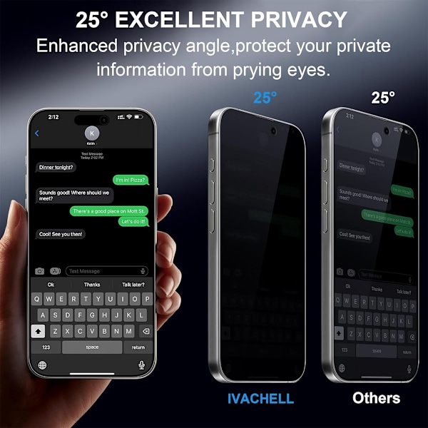 2-pak iPhone 11 Pro Max Privacy / Skærmbeskyttelse - Hærdet Glas, Anti-Spy Privat Beskyttelse