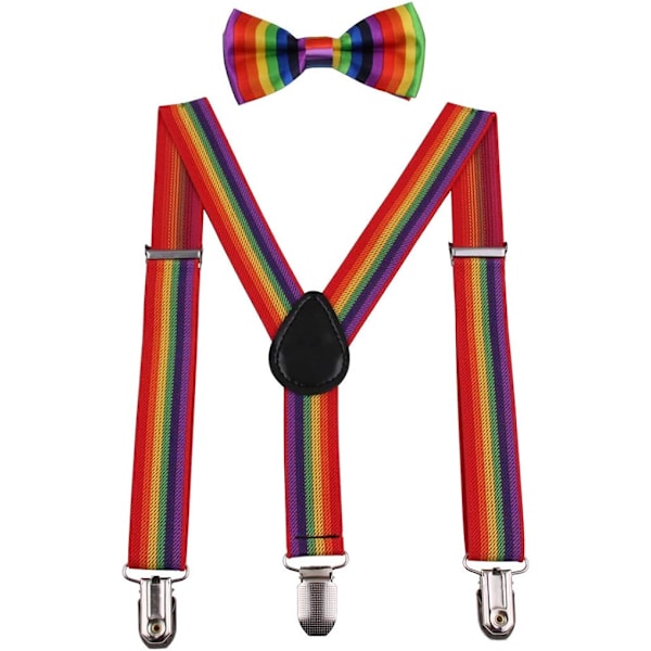 Barn Suspender Fjärilsknut för Pojkar och Flickor Justerbar Elastisk Klassisk Tillbehör Set Ålder 1 till 13 År