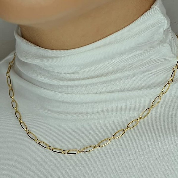 5 meter ovalformad gemkedja, bred platt smyckeskedjelänk för gör-det-själv-armband för kvinnor