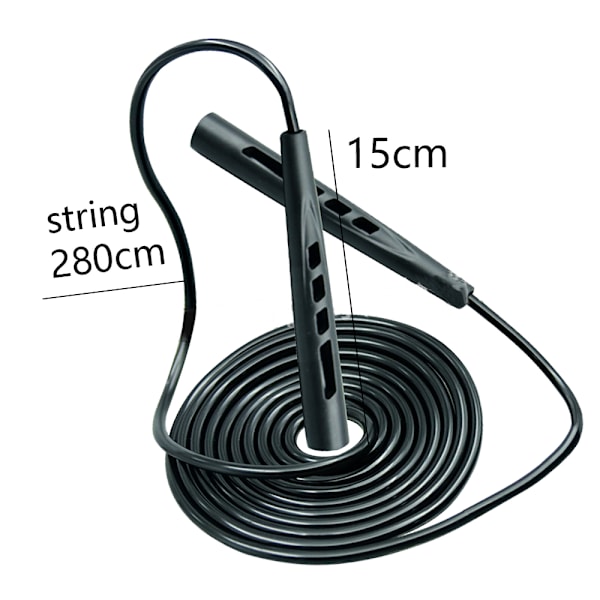 Hurtigtau, lett PVC-hopptau uten floker for boksing, fitness, kampsport