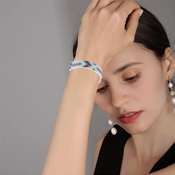 3 st armband vävda tofsar armband boho smycken för kvinnor, vänskapsarmband för kvinnor flickor