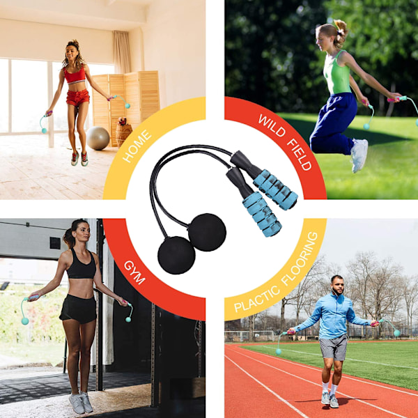 Trådløst hoppetau for fitness, flokefritt kulelager med minneskumhåndtak for voksne og barn