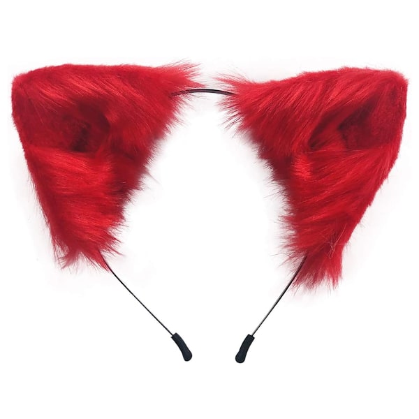 Katte-Ræv Faux Fur Ørehovedbånd Sød Halloween Kostume Håndlavet Dyrefurry Øre Hårbøjle