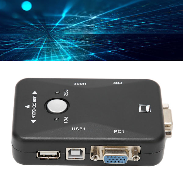 USB 2.0 KVM-switch 1920x1440 2-ports Dubbelskärm KVM-switch för WIN95 98 98SE 2000 ME XP