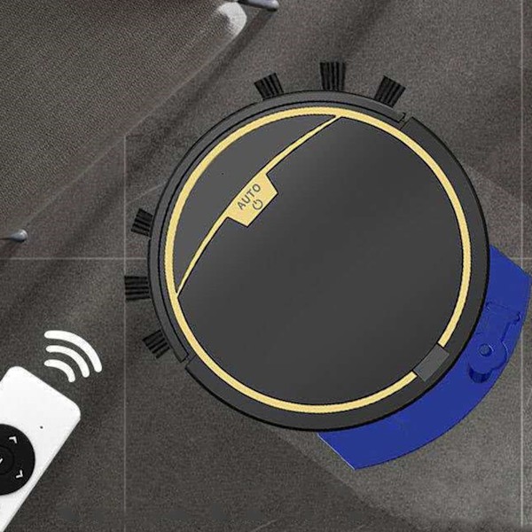 Automatisk Dammsugare Intelligent Sweeper Robot Laddningsbar Inbyggt 2000mAh Batteri med Vattentank Svart