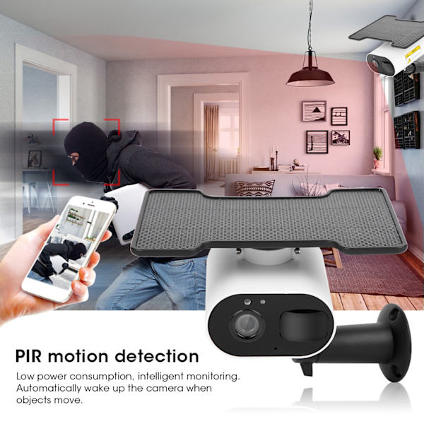 1080P WiFi-kamera Solcellsdriven HD IR Nattsyn  Vattentät 2-vägsradio för TUYA