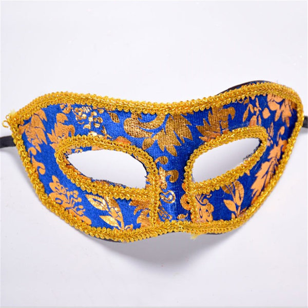 Halloween Party Costume Ball Eye Dress Jazz Men Mask Decoration(royal blue)