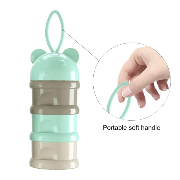 Stable, bærbar melkepulverdispenser og snacksbeholder for baby og barn, perfekt for utendørs
