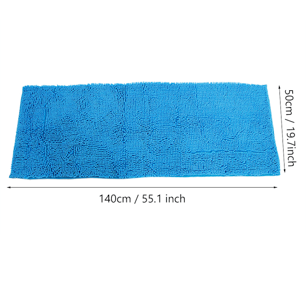 Chenille Anti-slip Vandabsorberende Skridsikker Måtte Badeværelse Stue (Lyseblå)