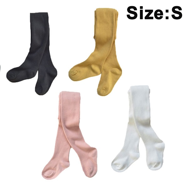 4-pack Baby Strumpbyxor – Tjocka Toddler Leggings för Flickor – Sömlösa Stickade Bomullsstrumpor – Spädbarns Strumpbyxor