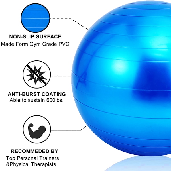 Träningsboll - Stabilitetsboll i tungt material - för Fitness, Träning, Gym