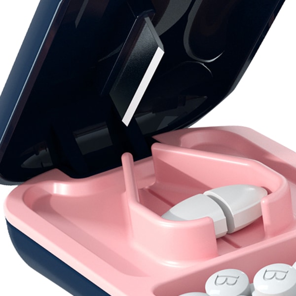 Bärbar Tablet Cutter Box Medicin Cutting Dispenser Hushåll