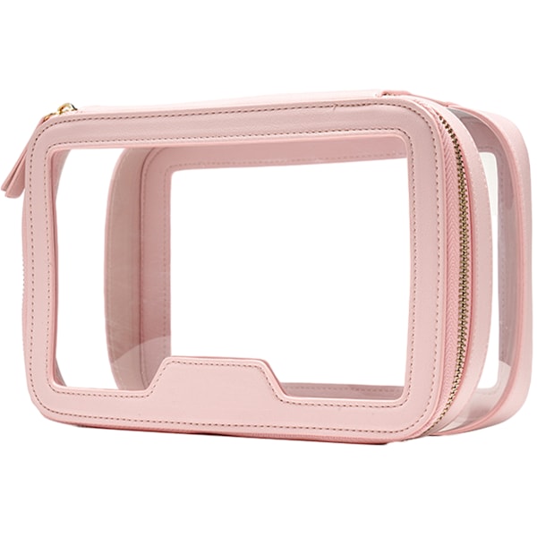 Klar Makeuptaske Toilettaske Multifunktionel Rejsetaske Makeuptogkasse Bærbar Kosmetik Organizer Transparent Opbevaringstaske Hvid