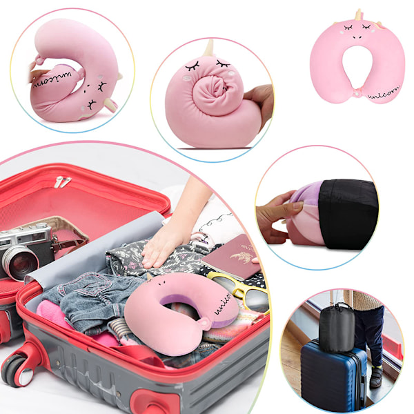 Resekudde nackkudde nackkudde med sovmask nackstöd travel memory foam sovkudde nackstödskudde för barn och vuxna,