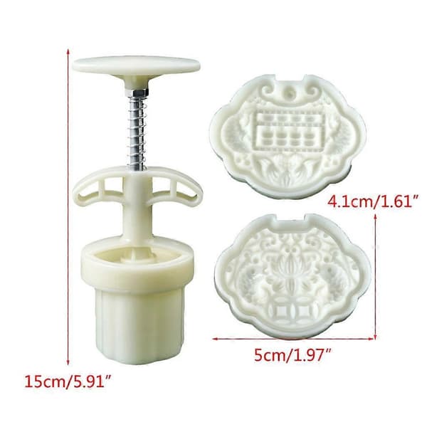 Mooncake Mold with 2 Stamps - Fish Mid-Autumn Mooncake Mold Set Pressed Cake