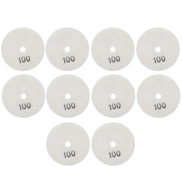 10 stk. 3 tommer slibeskiver puder polering diamant marmor beton sten 100 mesh