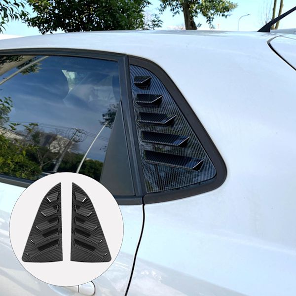 1Par Sidevindu Louver Deksel Beskyttende Stilig Robust Vindu Triangulære Lukker Trim For Mk5 6R 6C Karbonfiber Mønster