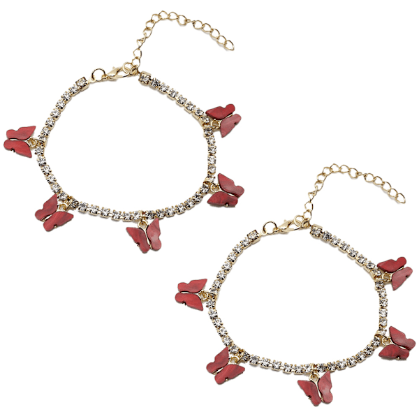 Rhinestone-ketju Perhonen Nilkkakoru, Kristalli Perhonen Nilkkakoru, Jalkaketju Nilkkakoru, Rhinestone Nilkkakoru Korut