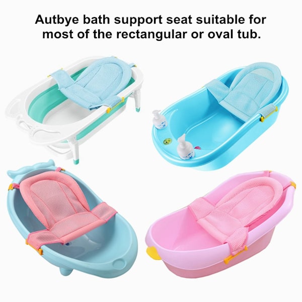 Baby Badekar Indsæts Sæde, Nyfødt Brusebad Net til Badekar, Ny Stil Justerbar Komfortabel Badekar Anti-Slip Sæde til Spædbarn 0-3 År