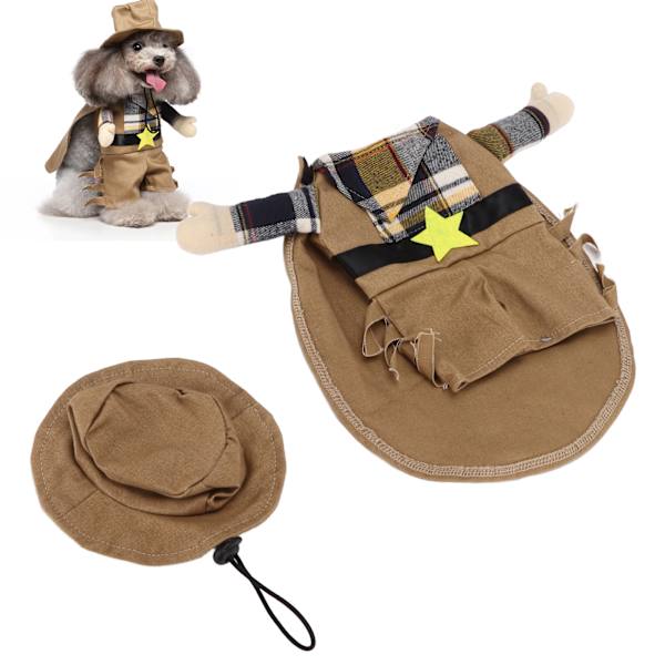 Husdjursjuldräkt i polyester, västerländsk cowboyhunddräkt för katter, små och medelstora hundarM