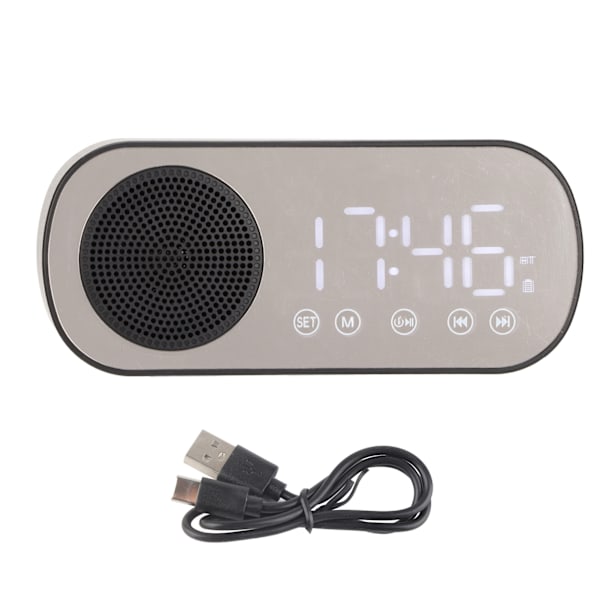 Radioväckarklocka med Dubbla Alarm, Bärbar Digital Väckarklocka med Bluetooth-Högtalare för Läsning, Matlagning, Ridning