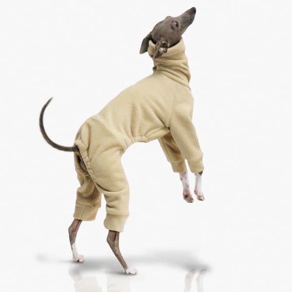 Collar Overall, Thickened Four-Legged High-Neck Suit, Khaki Warm Pet Clothes (Khaki M)