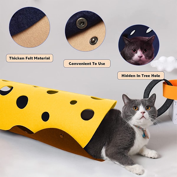 Hopfällbar kattunnelbädd husdjurstunnel leksak interaktiv sport filtmaterial