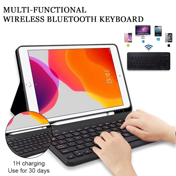 Tastatur Etui Trådløst Tastatur Dæksel med Penholder Tastatur Etui til Air4/10.9 [2021/2020]