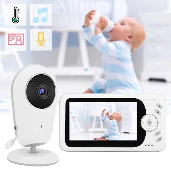 4,3 tum HD Visuell Babymonitor Smart Trådlös Amningsapparat för Spädbarn 100‑240VEU-kontakt