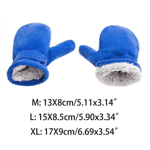 Unisex Vinter Fluffy Hansker Vanntette Plysjvanter med Ensfarget for Jenter Gutter Vinterutstyr Grå Gray