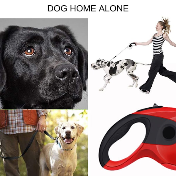 Tilbagetrækkelig Hundeline, Hundegåtur Line til Små til Store Hunde, En-Knap Pause & Lås, Robust Ingen Knude