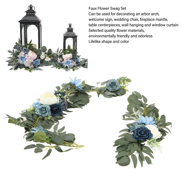 Faux Flower Swag Set Artificiell Blomma Arch Dekor Bröllop