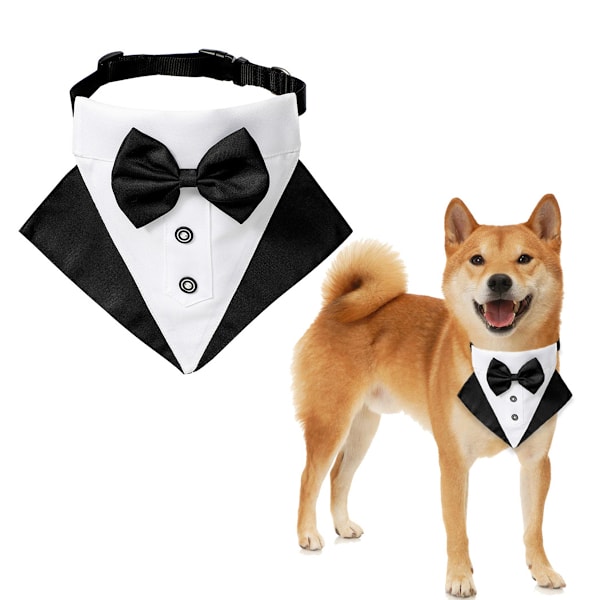 2 kpl Muodollinen Koiran Smoking Takki Hää Koiran Bandana Kaulus Koiran Kaulus Perhosen Solmion Säädettävä Koiran Perhosen Solmion Kaulus Bandana