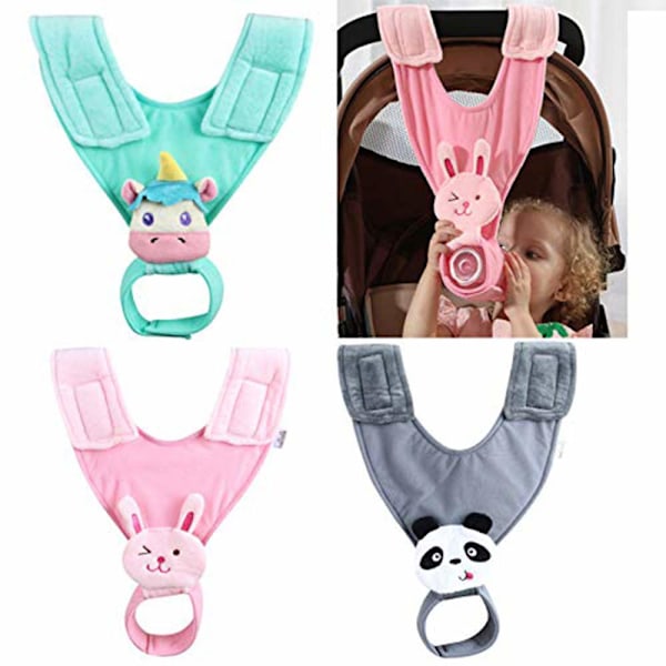 Justerbar Babyflaskeholder for Håndfri Flaskemating Hengende Barnevogn Seng Fiksering Drikkemating Brakett Stropp Magisk Klistremerke